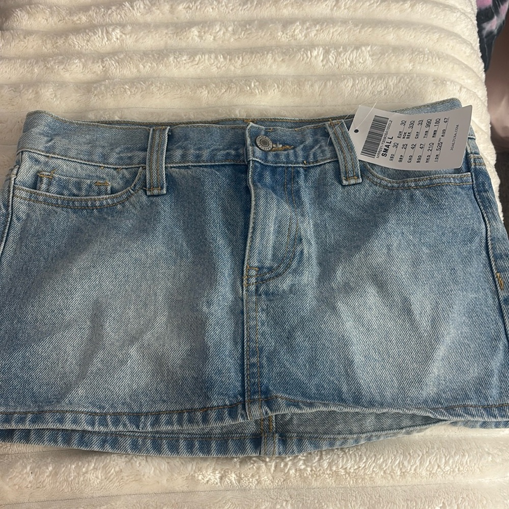 Brandy Melville light washed  denim mini skirt